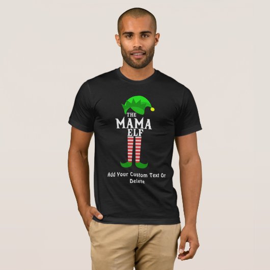 De mama elf kerst familie bijpassende elf t-shirt (Voorkant volledig)