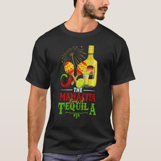 De Mamacito heeft een Tequila Mexican Sombrero Cin T-shirt (Voorkant)