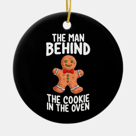 De man achter de cookie in de oven kerst Pr Keramisch Ornament (Voorkant)