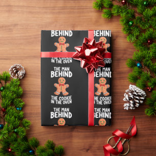 De man achter de koek in de oven kerst Pr Cadeaupapier