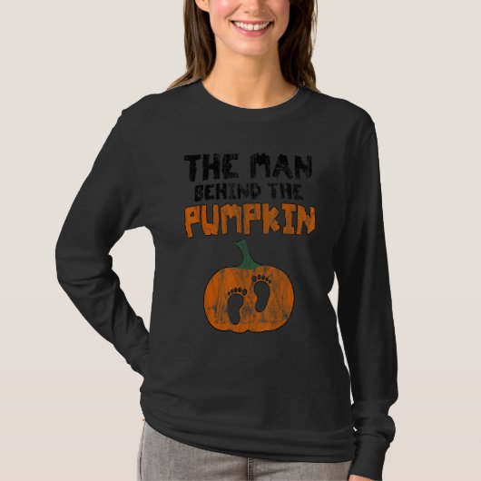 De Man Achter De Pompoen Halloween T-shirt (Voorkant)