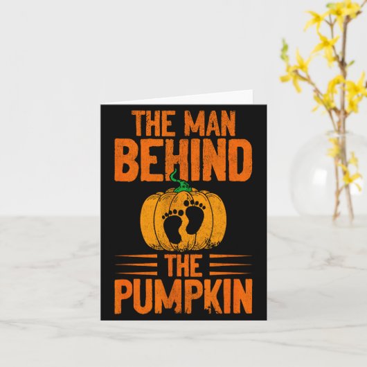 De Man Achter De Pompoen Kaart (Gele Bloem)