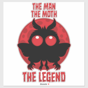 De Man, De Mot, De Legende - Mythologische Mothman Sticker