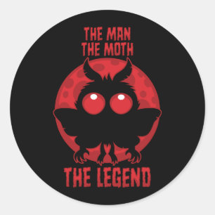 De Man, De Mot, De Legende - Mythologische Motman Ronde Sticker