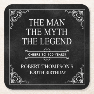 De Man De Mythe De Legende 100ste Verjaardag Kartonnen Onderzetters