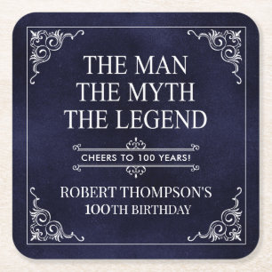De Man De Mythe De Legende 100ste Verjaardag Kartonnen Onderzetters