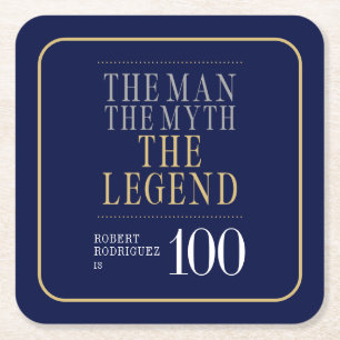 De Man De Mythe De Legende 100ste Verjaardag Kartonnen Onderzetters