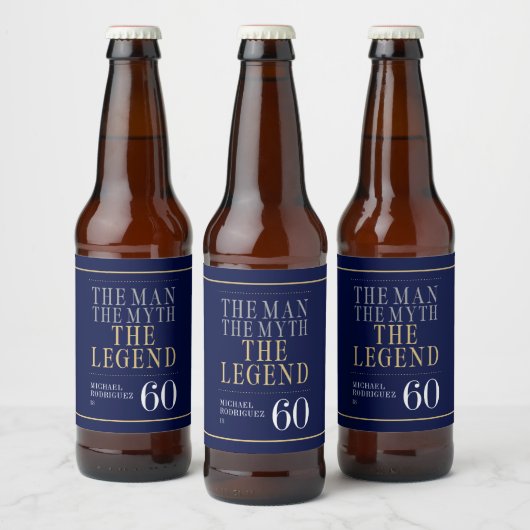 De Man De Mythe De Legende 60ste Verjaardag Bier Etiket (Flessen)