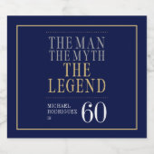 De Man De Mythe De Legende 60ste Verjaardag Bier Etiket (Enkel label)
