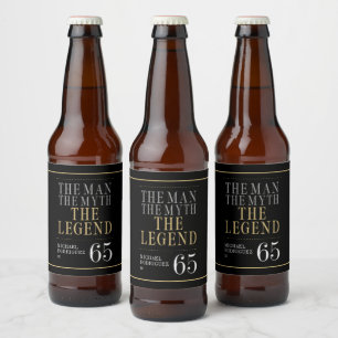 De Man De Mythe De Legende 65e Verjaardag Bier Etiket