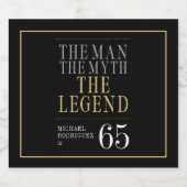 De Man De Mythe De Legende 65e Verjaardag Bier Etiket (Enkel label)