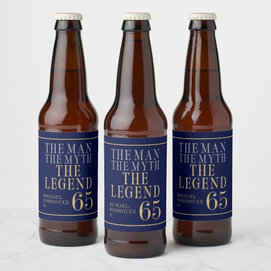 De Man De Mythe De Legende 65e Verjaardag Bier Etiket (Flessen)