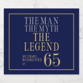 De Man De Mythe De Legende 65e Verjaardag Bier Etiket (Enkel label)