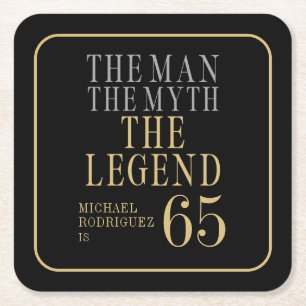 De Man De Mythe De Legende 65e Verjaardag Kartonnen Onderzetters