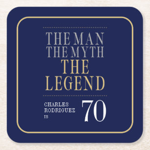 De Man De Mythe De Legende 70e Verjaardag Kartonnen Onderzetters