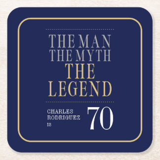 De Man De Mythe De Legende 70e Verjaardag Kartonnen Onderzetters