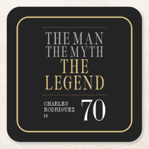 De Man De Mythe De Legende 70e Verjaardag Kartonnen Onderzetters
