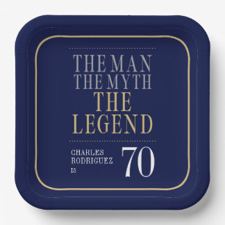 De Man De Mythe De Legende 70e Verjaardag Papieren Bordje