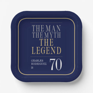 De Man De Mythe De Legende 70e Verjaardag Papieren Bordje