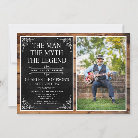 De Man De Mythe De Legende 70ste Verjaardag Kaart (Voorkant)
