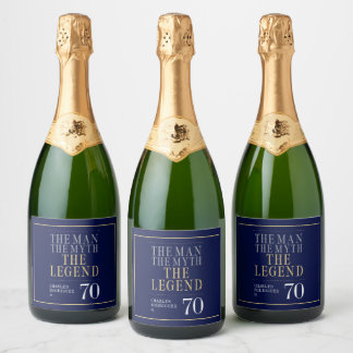 De Man De Mythe De Legende 70ste Verjaardag Sparkling Wijnetiket