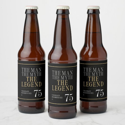 De Man De Mythe De Legende 75e Verjaardag Bier Etiket (Flessen)