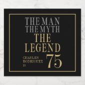 De Man De Mythe De Legende 75ste Verjaardag Bier Etiket (Enkel label)