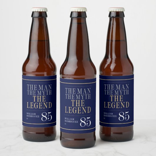 De Man De Mythe De Legende 85ste Verjaardag Bier Etiket (Flessen)