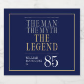 De Man De Mythe De Legende 85ste Verjaardag Bier Etiket (Enkel label)