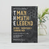 De Man De Mythe De Legende 90ste Verjaardag Kaart (Staand voorkant)
