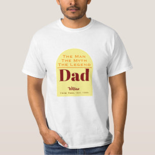 De Man De Mythe De Legende Gepersonaliseerde Vader T-shirt