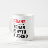 De man, de mythe, de legende koffiemok (Voorkant links)
