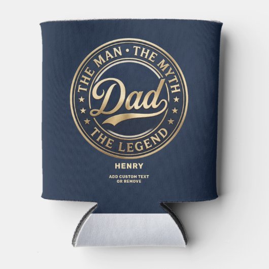 De Man De Mythe De Legende Papa Aangepaste Tekst Blikjeskoeler (Voorkant)