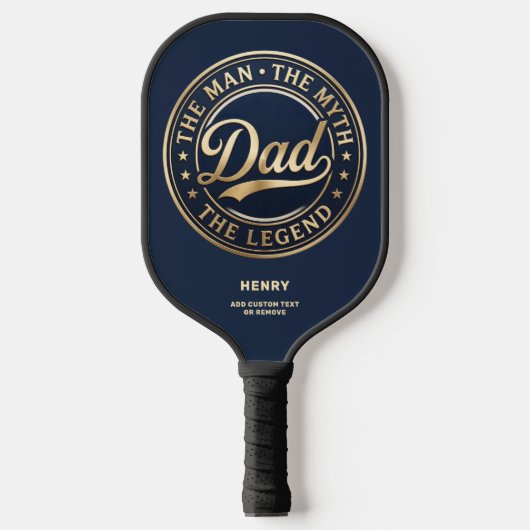 De Man De Mythe De Legende Papa Aangepaste Tekst Pickleball Paddle (Voorkant)