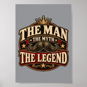 De Man De Mythe De Legende Vintage Muurposter Poster