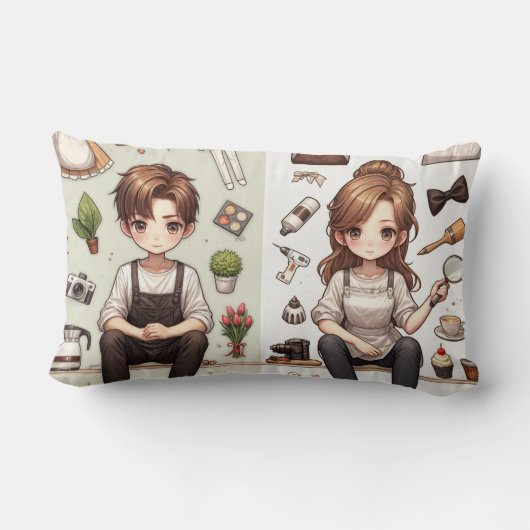 De man, de vrouw ver. 1 kussensloop kussen (Achterkant)