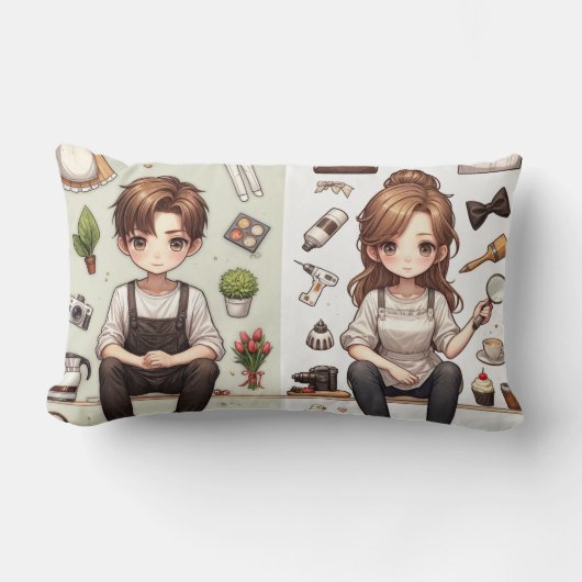 De man, de vrouw ver. 1 kussensloop kussen (Voorkant)