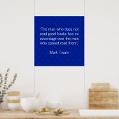 De man die geen goede boeken leest [blauw] poster (Keuken)