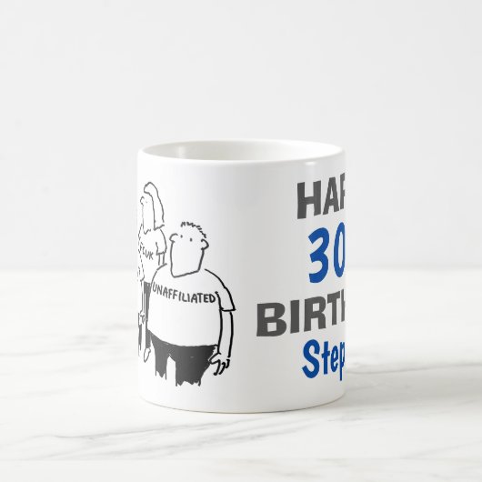 De man in een T-Shirt verklaart dat hij niet verbo Koffiemok (Center)