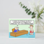 De man in ondergoed voldoet niet meer. briefkaart (Staand voorkant)