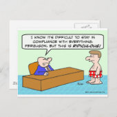 De man in ondergoed voldoet niet meer. briefkaart (Voorkant / Achterkant)