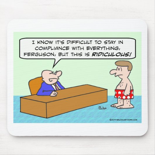 De man in ondergoed voldoet niet meer. muismat (Voorkant)