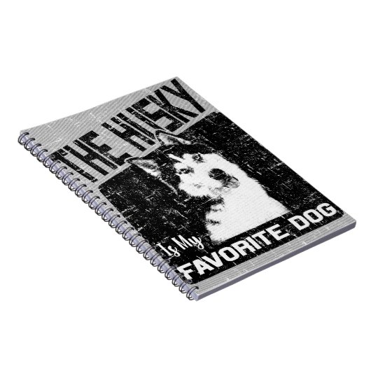 De man is mijn favoriete hond, Siberian Husky Notitieboek (Rechterzijde)