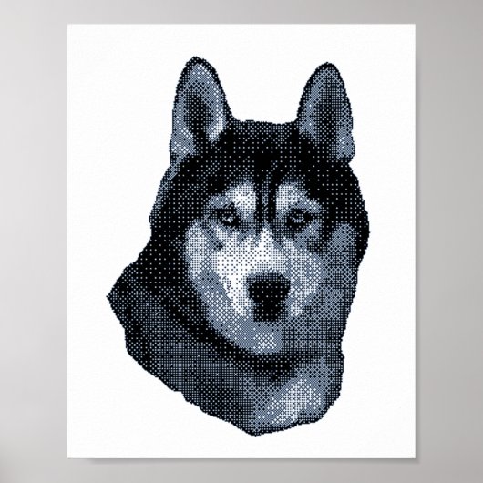 De man is mijn favoriete hond, Siberian Husky Poster (Voorkant)