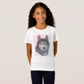 De man is mijn favoriete hond, Siberian Husky T-shirt (Voorkant volledig)