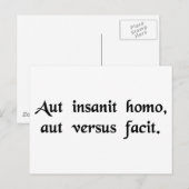 De man is ofwel gek of hij componeert verzen briefkaart (Voorkant / Achterkant)