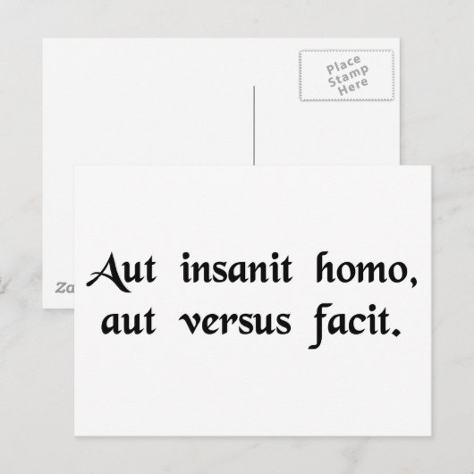 De man is ofwel gek of hij componeert verzen briefkaart (Voorkant / Achterkant)