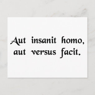 De man is ofwel gek of hij componeert verzen briefkaart