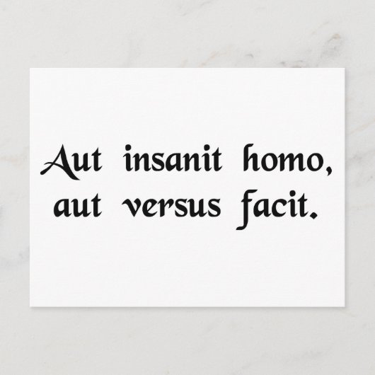 De man is ofwel gek of hij componeert verzen briefkaart (Voorkant)