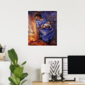 De man is op zee door Vincent van Gogh Poster (Thuiskantoor)